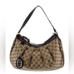 Gucci GG Canvas Medium Sukey Hobo Handbag
